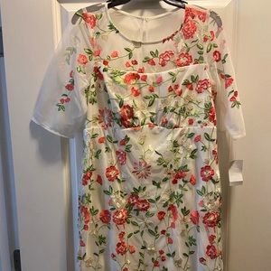 Floral Sheer Dress size 12 mid length